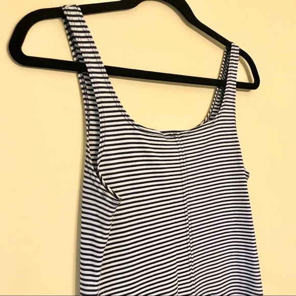 Zara Blue and White Striped Spaghetti Strap Dress - Picture 2 of 4